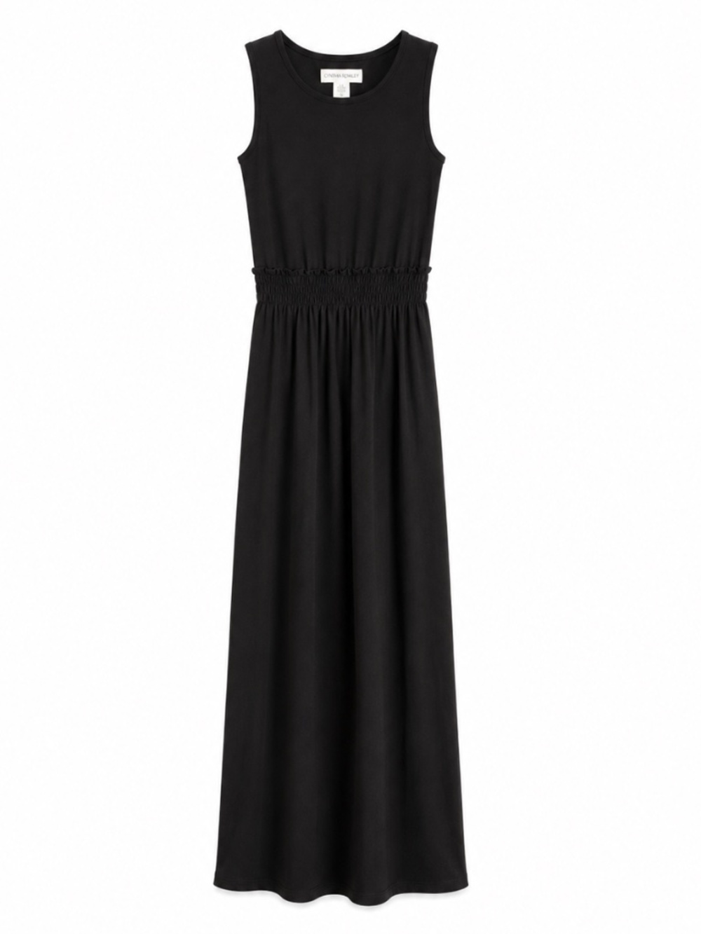 Cynthia Rowley Black Linen Blend Ribbed Tank Maxi Dress – Size XS EUC